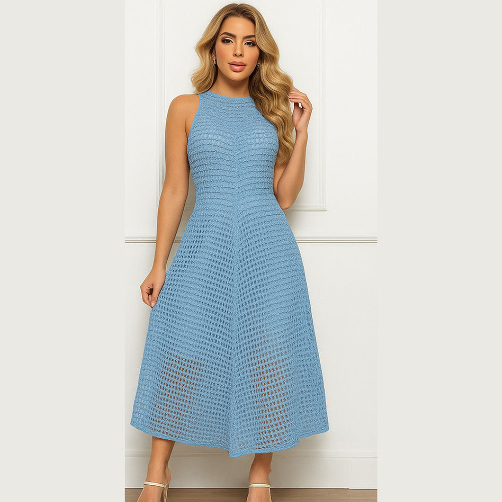 Vestido Tricot Midi Longo Sem Mangas