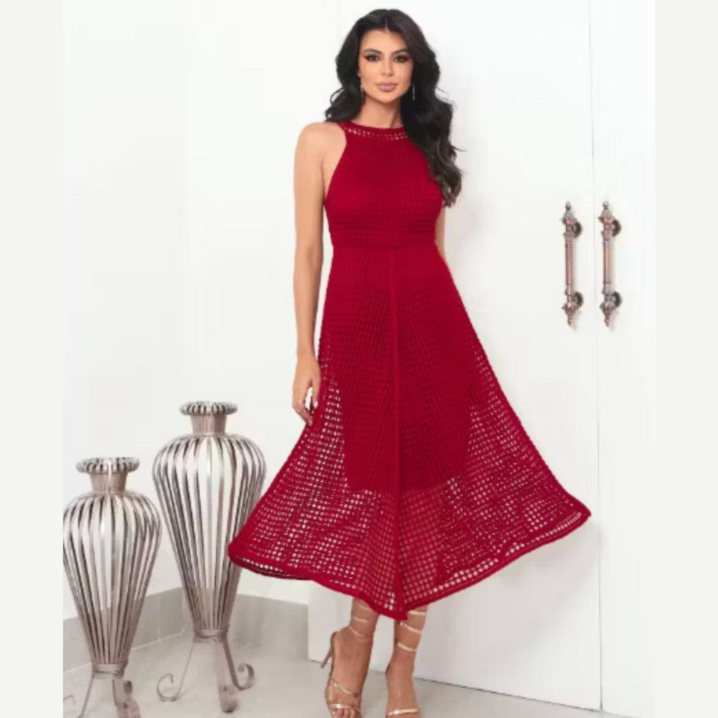 Vestido Tricot Midi Longo Sem Mangas