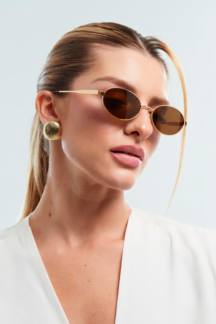 Óculos de Sol Oval Feminino Safira